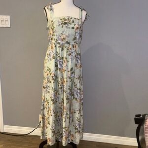 Anthropologie Elegant Floral Maxi Dress in Pastel Hues